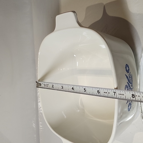 1959s corningware 7" Casserole dish 025 Embossed Botton . stylized flam… - Picture 4 of 8